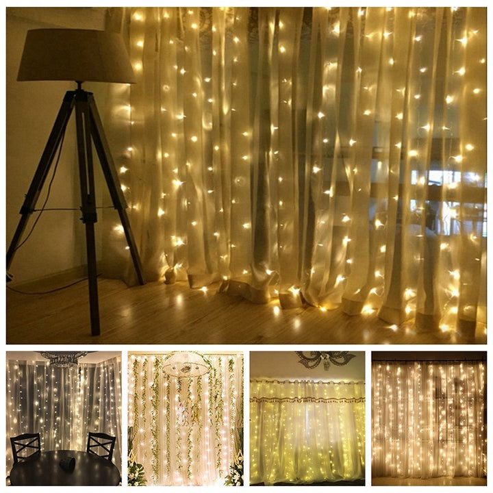 Led-lichtgordijn van 3 x 3 meter met 304 lampjes voor kamer en feest