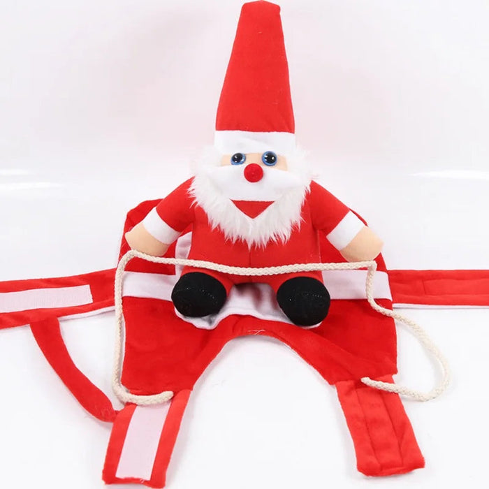 Hollevo™ Kerstkostuum voor honden met kerstman op de rug