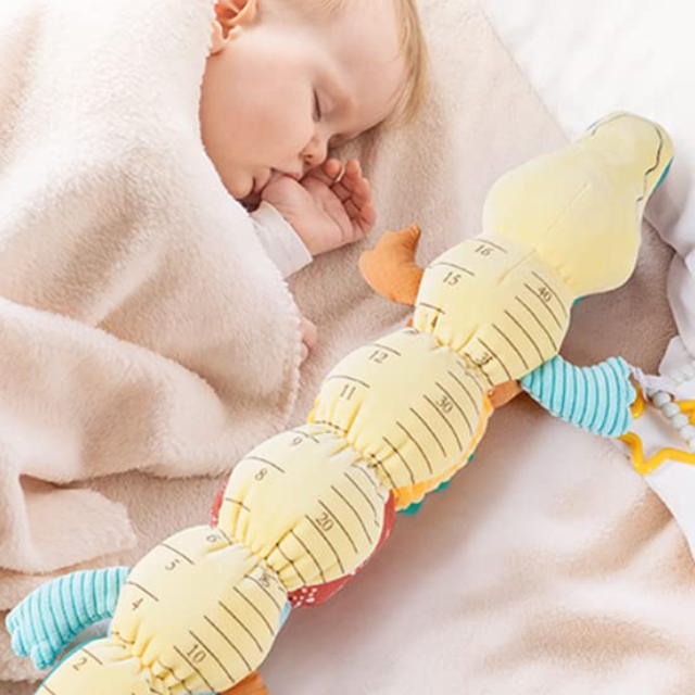 Hollevo™ Muzikale rups-knuffel met rammelaar en knisperstof