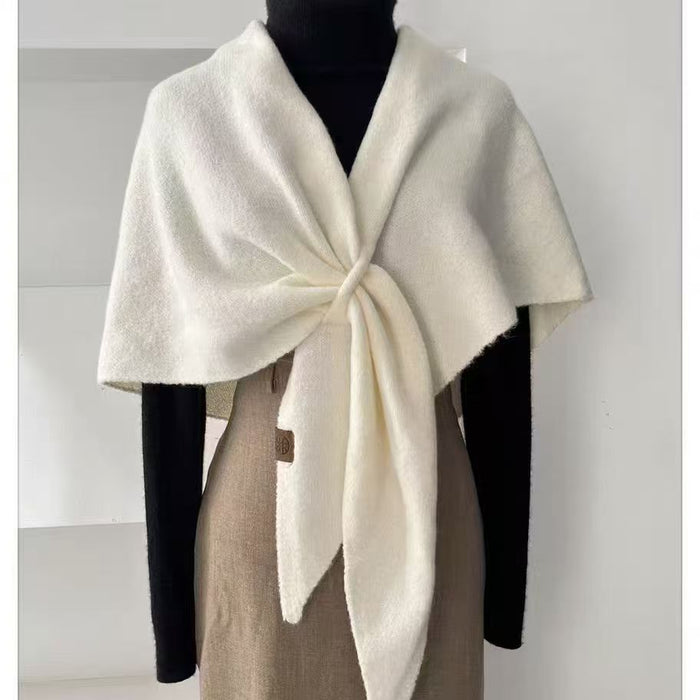Hollevo Wollen driehoeksjaal, zacht gebreid om te strikken