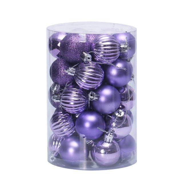 Kerstballen 4 cm, set van 34 in prachtige kleuren