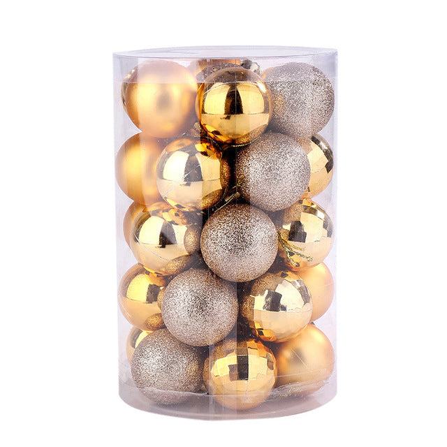 Kerstballen 4 cm, set van 34 in prachtige kleuren