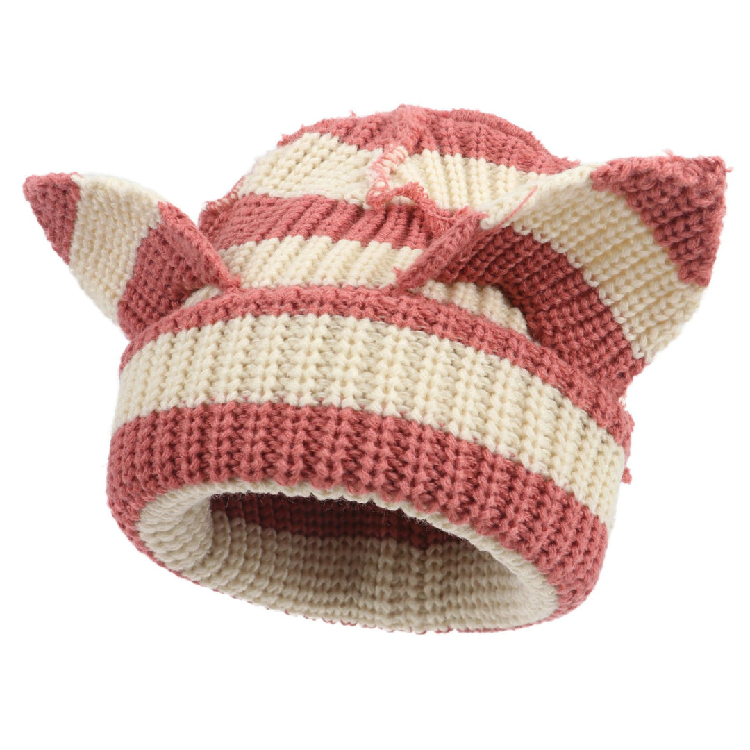 Gebreide muts met kattenoortjes