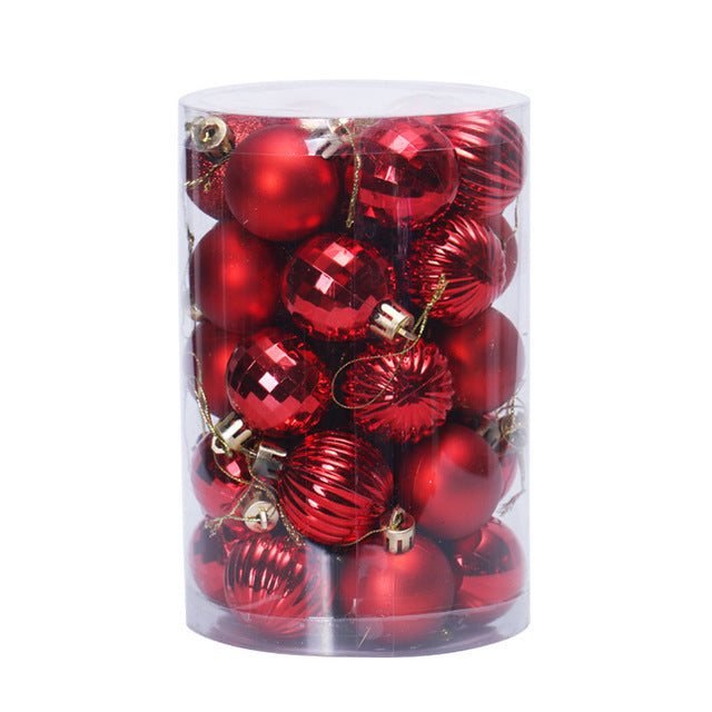 Kerstballen 4 cm, set van 34 in prachtige kleuren