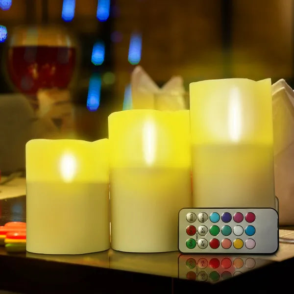 Led kaarsen van echte was – met afstandsbediening en timer