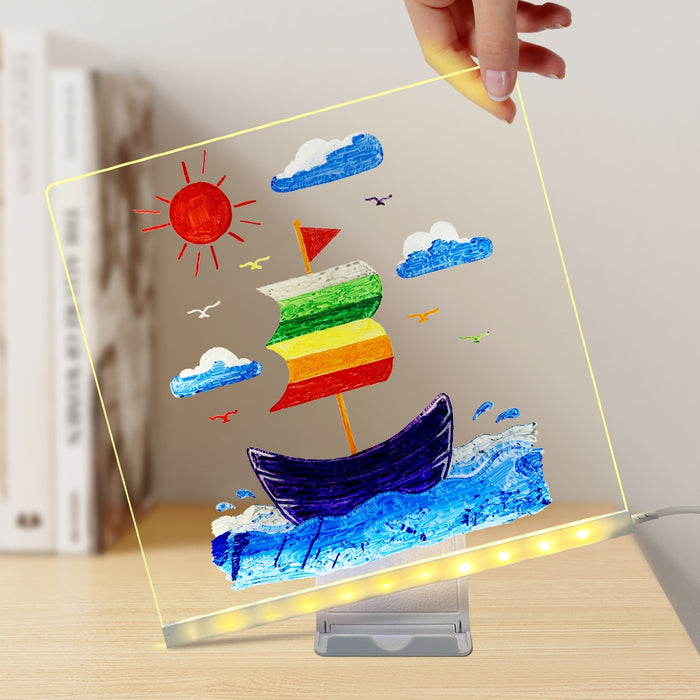 Hollevo Lichtgevend tekenbord van acryl met ledvoet