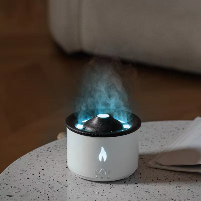 Hollevo Vulkaan aroma diffuser met kwallenringen en vlameffect, 350 ml
