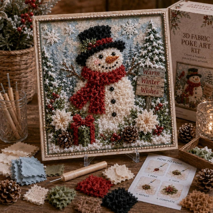 Hollevo 3D stoffen kerstschilderij om zelf te maken, met lijst