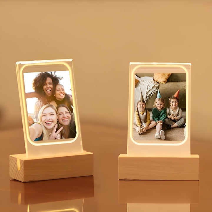 Verlichte fotolijst met drie vakken voor foto&