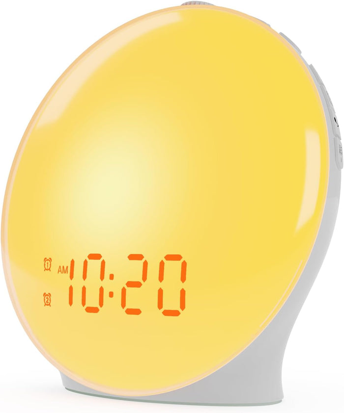 Hollevo™ Wake-up light wekker met zonsopkomst, FM-radio en 14 kleuren