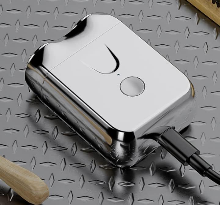 Compact elektrisch scheerapparaat met dubbele zwevende koppen