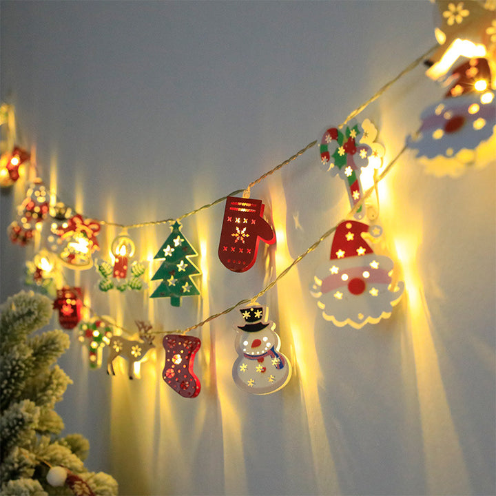 Led lichtslinger met kerstmotieven, op batterij of USB