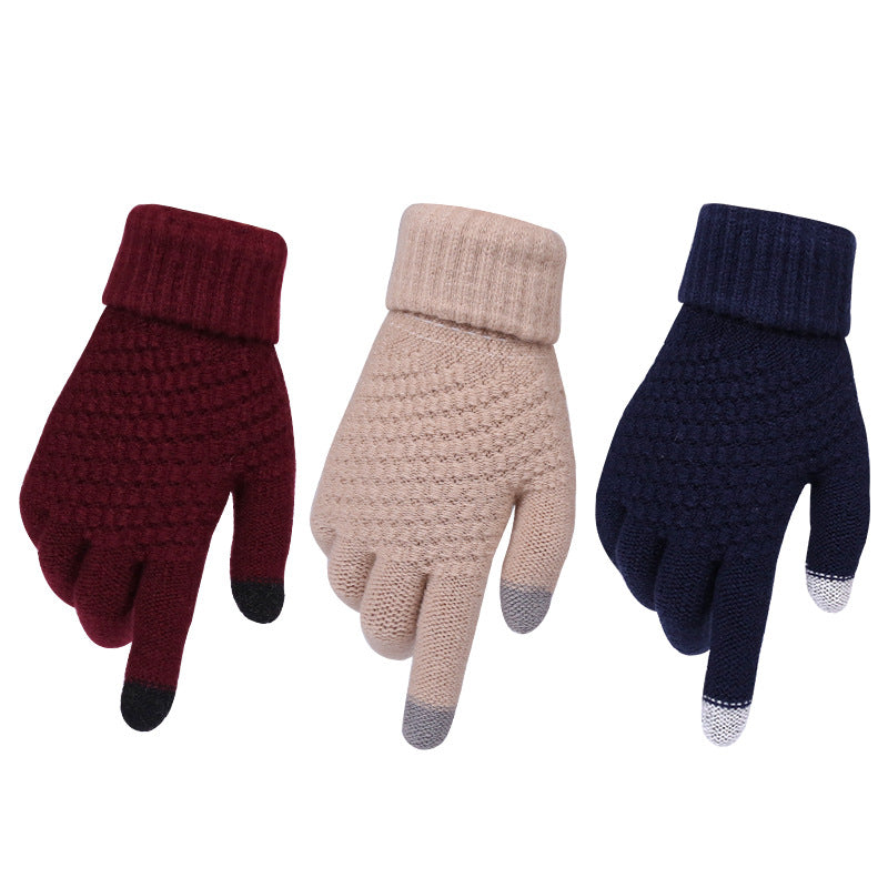 Gebreide touchscreen handschoenen
