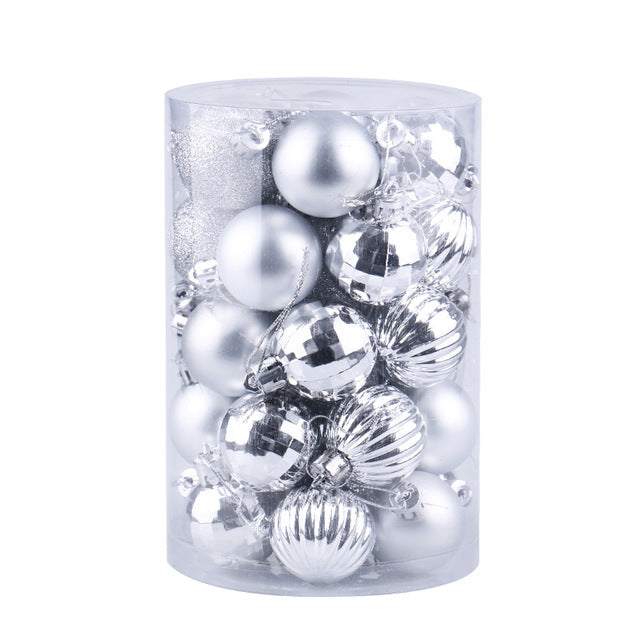 Kerstballen 4 cm, set van 34 in prachtige kleuren