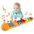 Hollevo™ Muzikale rups-knuffel met rammelaar en knisperstof