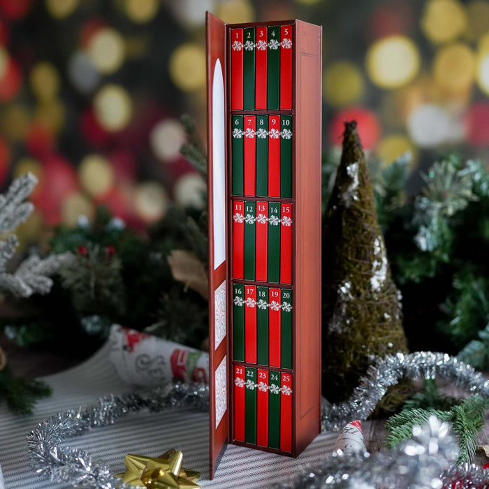 Hollevo Kerst verrassingsdoos als boekenkast met mini boekjes