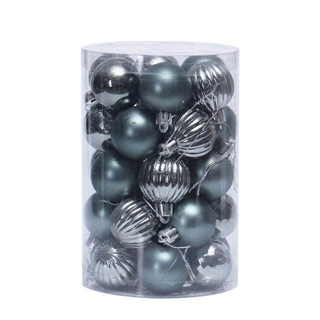 Kerstballen 4 cm, set van 34 in prachtige kleuren