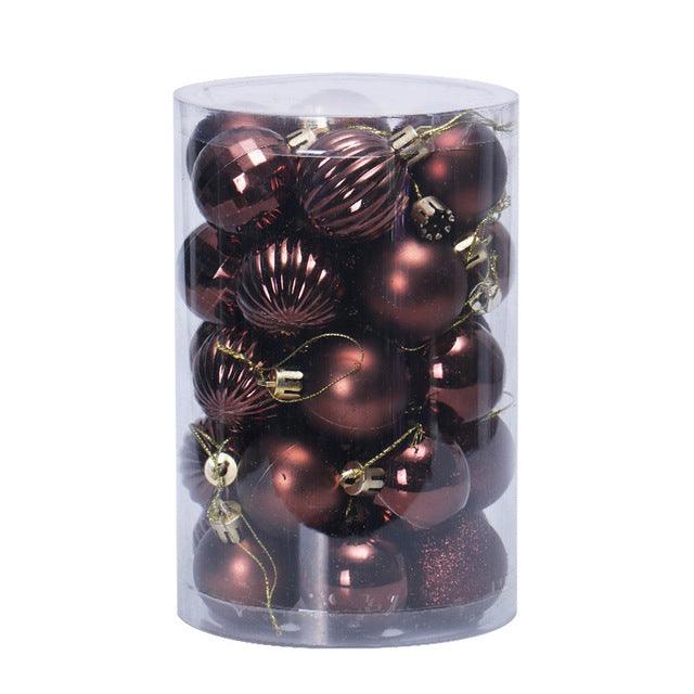 Kerstballen 4 cm, set van 34 in prachtige kleuren