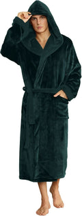 Hollevo™ Fleece badjas voor heren met capuchon, ceintuur en zakken
