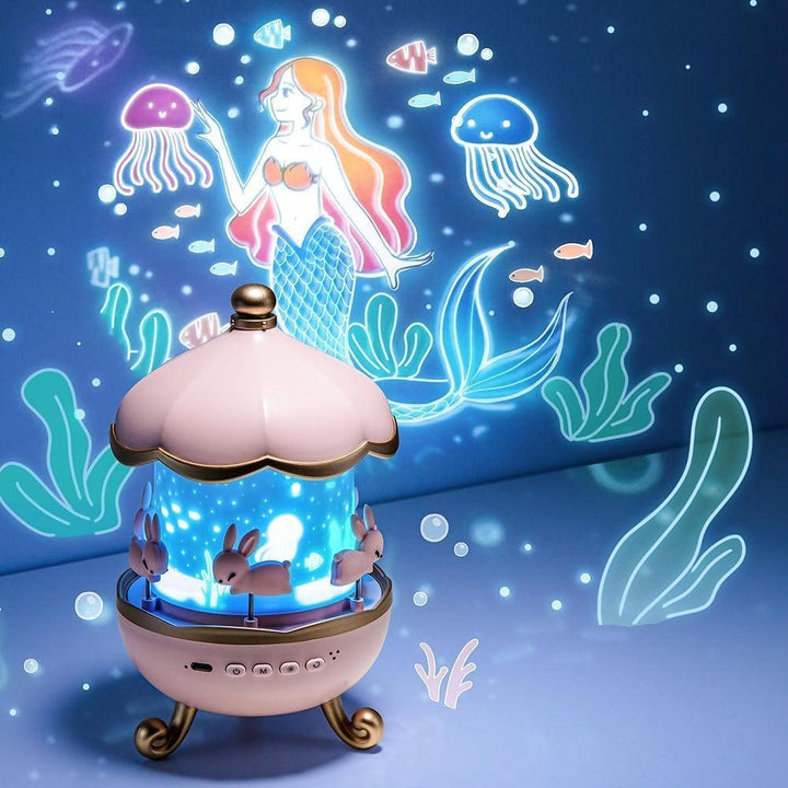 Hollevo™ Nachtlampje met projector voor kinderen, speaker en 6 scènes