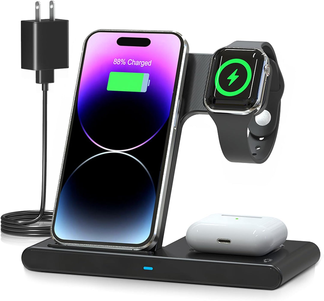 Opvouwbare 3-in-1 draadloze lader voor iPhone, Watch en AirPods
