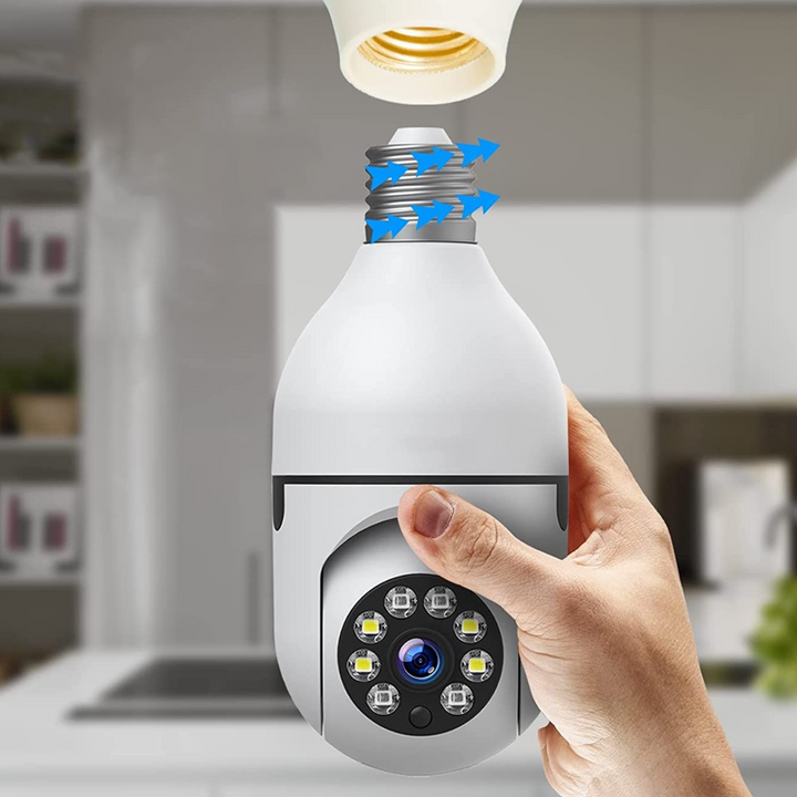 Lampcamera met 360° zicht en nachtzicht via wifi
