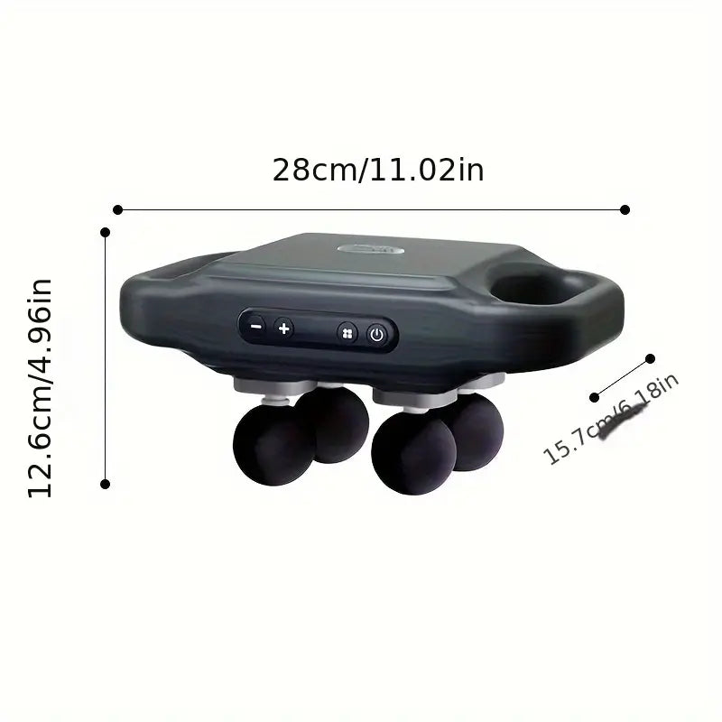 Hollevo™ Massagegun met 4 opzetstukken, 20 snelheden en LED-display