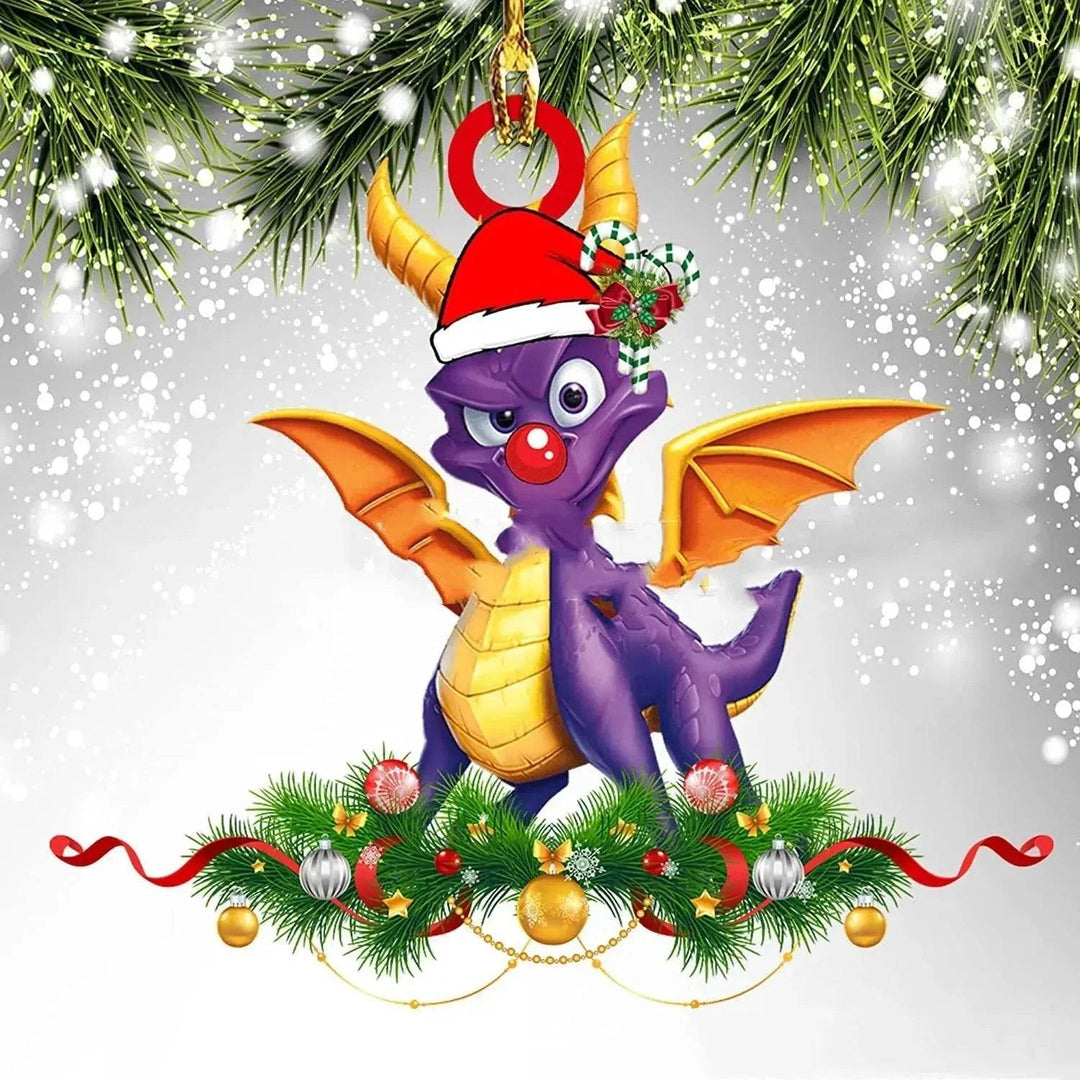 Dinosaurus draak ei kerstdecoraties hanger acryl