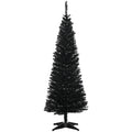 Slanke zwarte kunstkerstboom op standaard