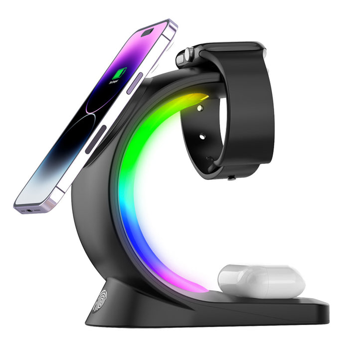 Hollevo Magnetisch oplaadstation 3-in-1 met RGB-sfeerlicht