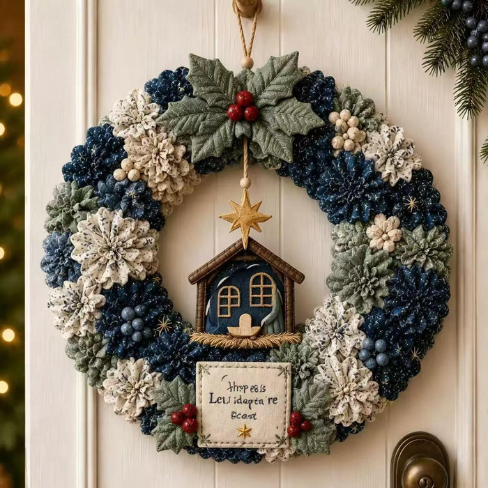 Hollevo Stoffen kerstkrans om zelf te maken, 20 of 30 cm
