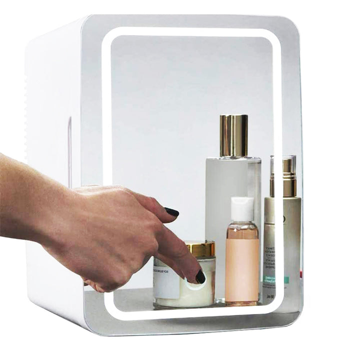 Hollevo Mini make-up koelkast met verlichte spiegeldeur