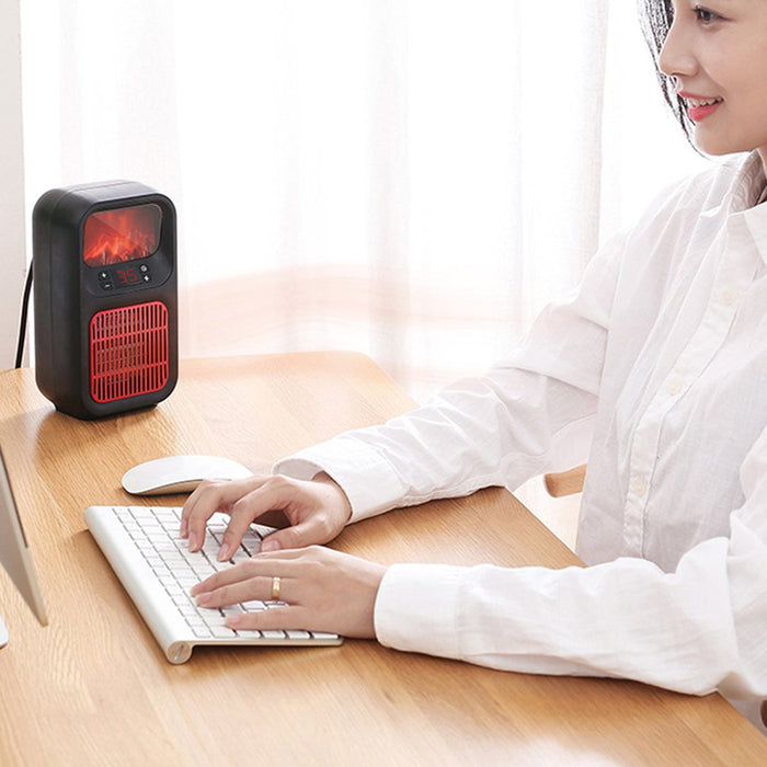 Hollevo Stopcontactkachel met vlameffect en thermostaat