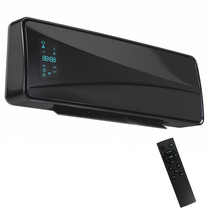 Zwarte keramische wandkachel met led-display