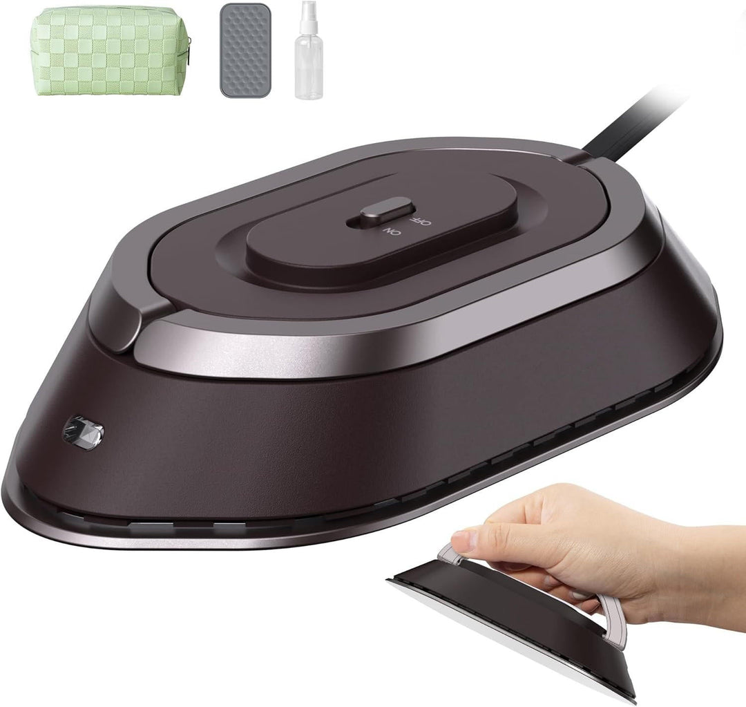 Compact reisstrijkijzer met dubbel voltage en keramische zool
