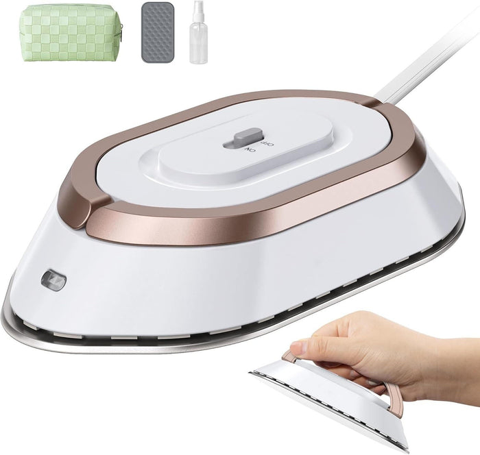 Hollevo™ Compact reisstrijkijzer met dubbel voltage en keramische zool