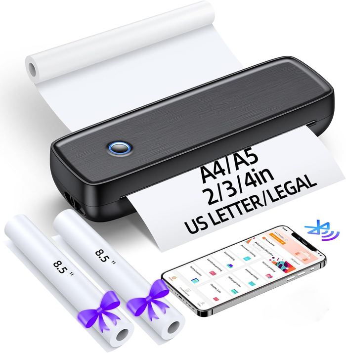 Hollevo™ Draagbare inktloze thermische printer met Bluetooth en USB-C