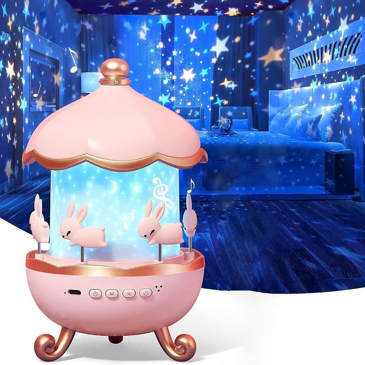 Hollevo™ Nachtlampje met projector voor kinderen, speaker en 6 scènes