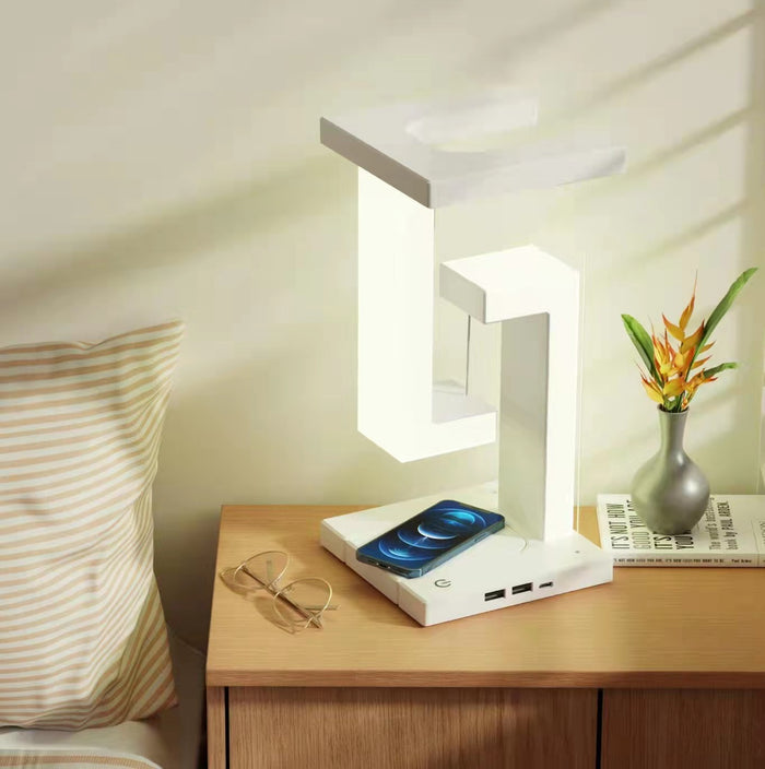 Hollevo Zwevende balanslamp met draadloze oplader in de voet