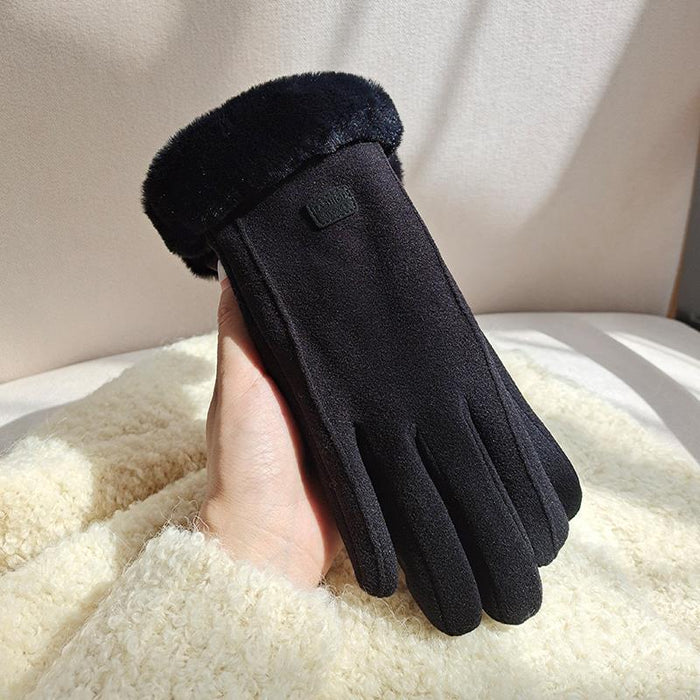 Hollevo Suède-look handschoenen met fleece en pluche boord