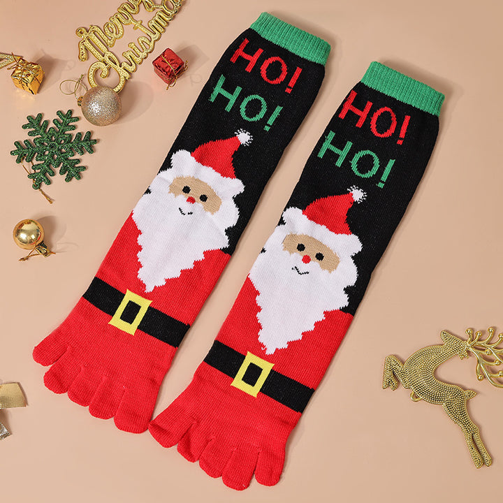 Kniehoge teensokken met kerstprint