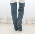 Pluche overknee beenwarmers met trekkoord