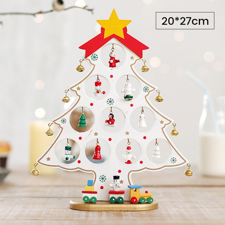 Doe-het-zelf houten mini kerstboom set