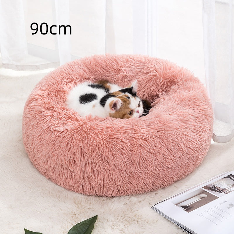 Warme ronde kattenmand voor de winter in 8 maten, van 30 tot 100 cm