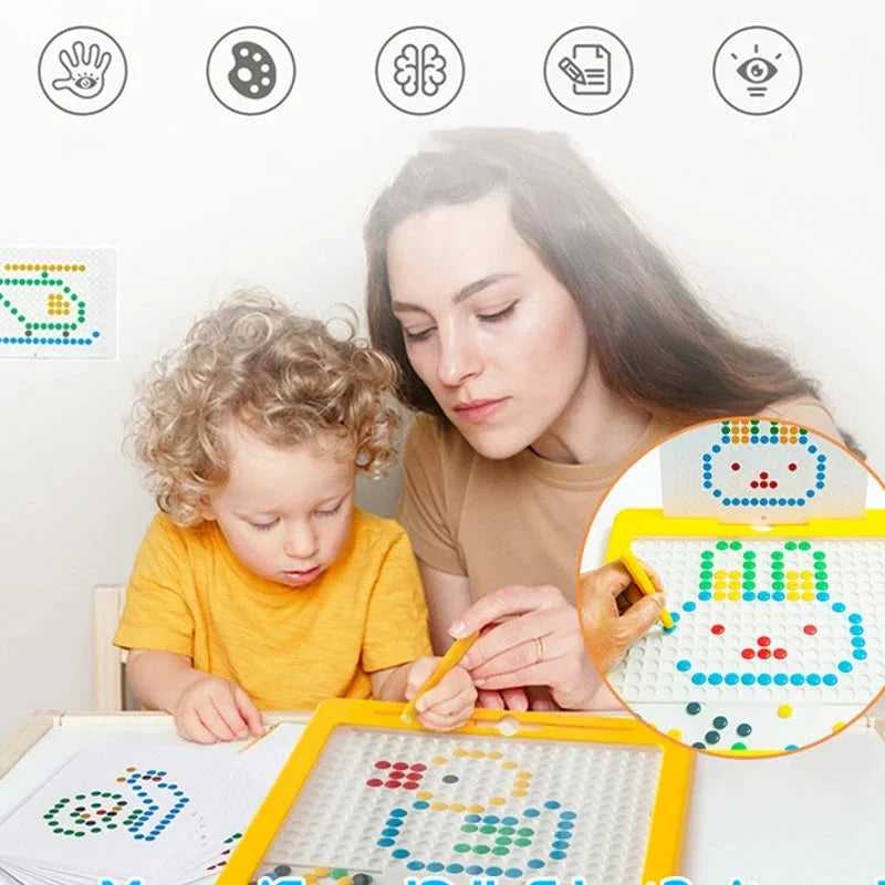 Groot magnetisch tekenbord voor kinderen met voorbeeldkaarten