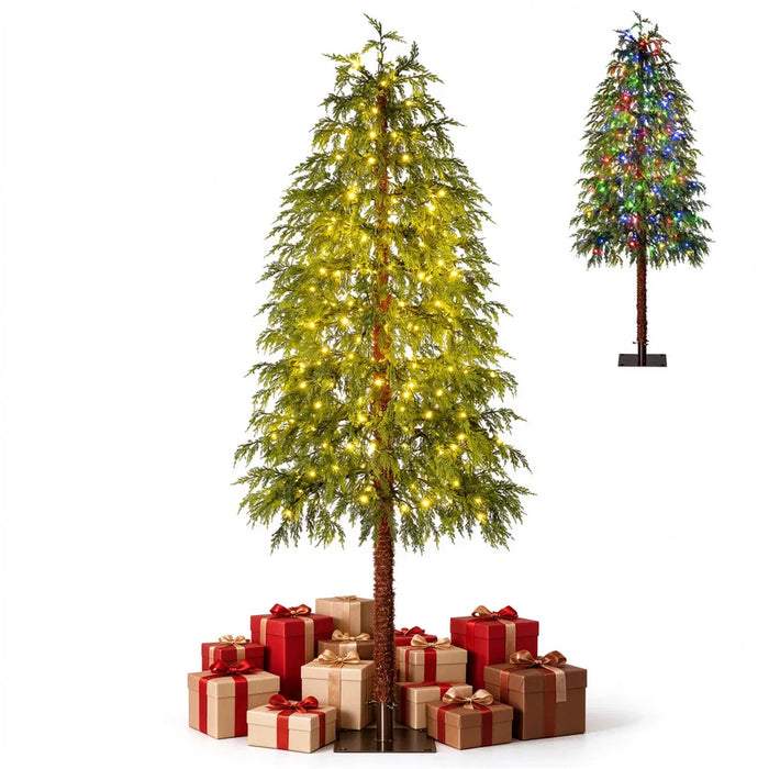 Hollevo Cipreskerstboom 183 cm met wisselende warmwit- en kleurleds
