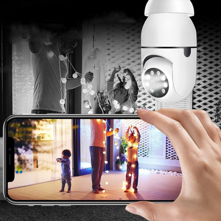 Lampcamera met 360° zicht en nachtzicht via wifi