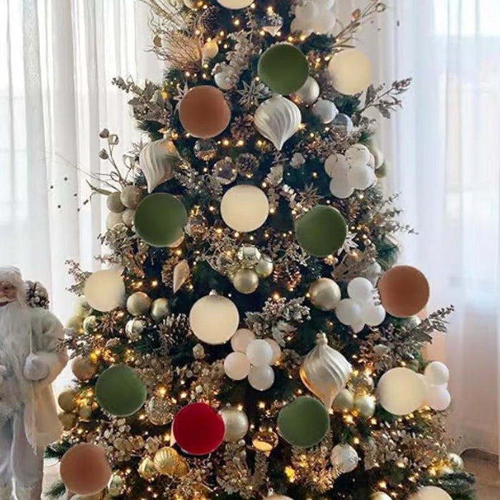Hollevo™ Fluwelen kerstballen set van 12 met zachte matte look