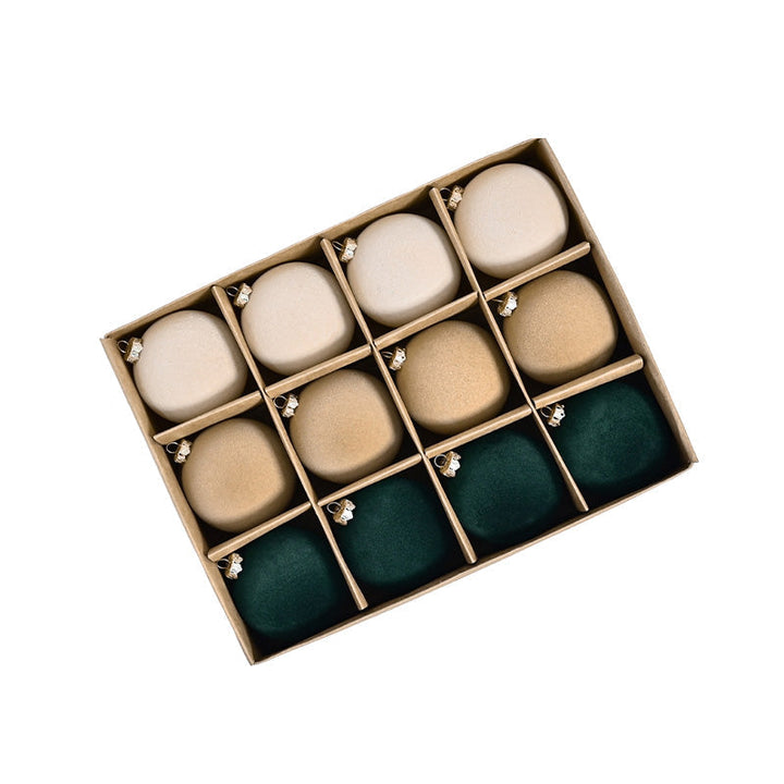Fluwelen kerstballen set van 12 met zachte matte look