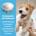 Hollevo™ Zachte siliconen massageborstel voor honden en katten